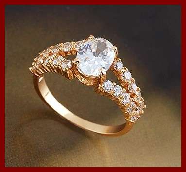 *Free Shipping* - 18K GOLD EP - CZ STUNNING RING - SIZE 6