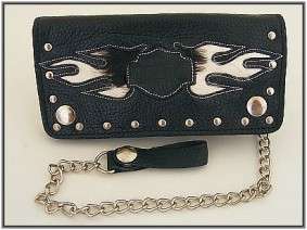 GENUINE LEATHER STUDDED WALLET WITH KEY CHAIN - HEAVY METAL MOTOR CYCLES