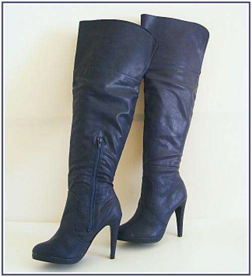 BLUE THIGH HIGH BOOTS - SIZE 5
