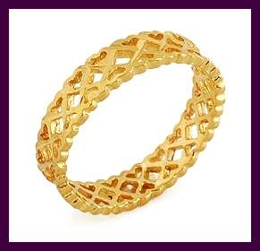 LOVELY 18K GOLD EP WEDDING / ETERNITY BAND RING - SIZE: 9