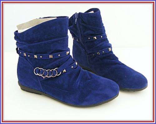 SIZE: 5 - ROYAL BLUE ANKLE BOOTS WITH STUDS