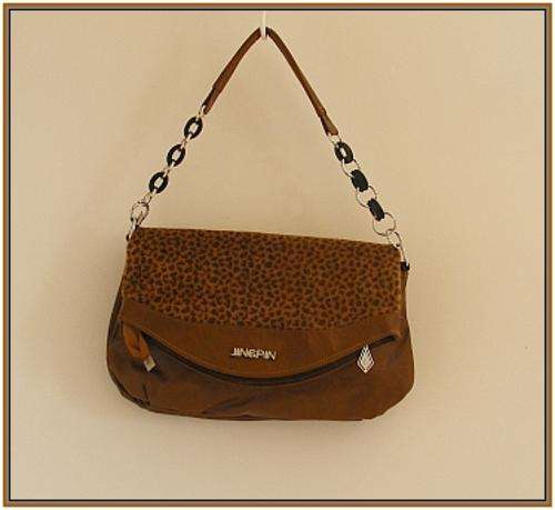 *R1* - BROWN FOLD-OVER HANDBAG WITH LONG & SHORT HANDLE