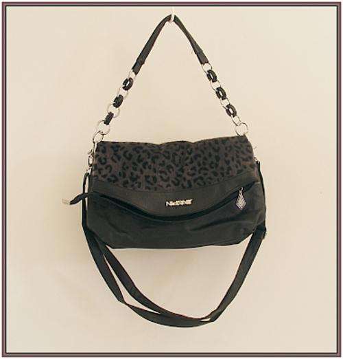 *R1* - GORGEOUS BLACK FOLD-OVER HANDBAG WITH LONG & SHORT HANDLE