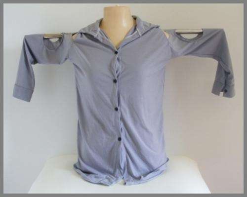 GREY CUT OUT FASHION SHIRT - VERY TRENDY
