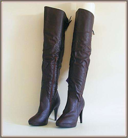 SIZE: 6 - BROWN THIGH HIGH BOOTS