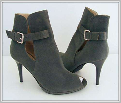 SIZE: 5 - GREY SUEDE-TOUCH STILETTO HEELS