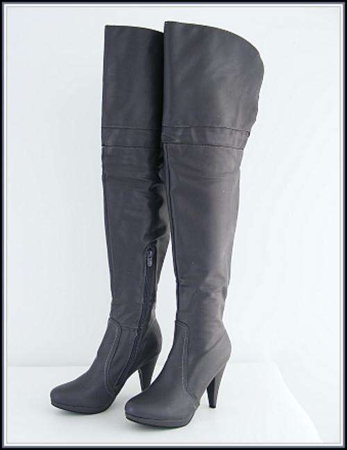 SIZE: 5 - GREY THIGH HIGH BOOTS