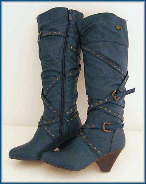 SIZE: 6 - GORGEOUS BLUE BOOTS - PERFECT WITH DENIM