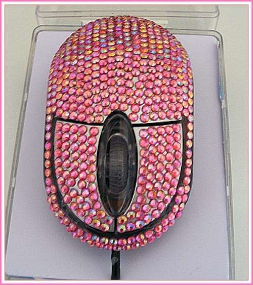 *R1* - BLING PINK RHINESTONE USB OPTICAL MOUSE
