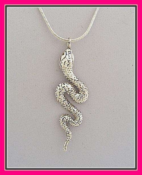 *R1* DARK STERLING SILVER SNAKE PENDANT & CHAIN