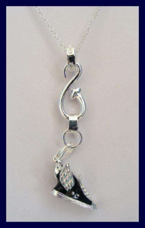 "TS" STERLING SILVER SNEAKER WITH WINGS PENDANT & CHAIN