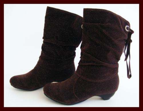*R1* - SIZE: 7 - BROWN GLITTER ANKLE BOOTS