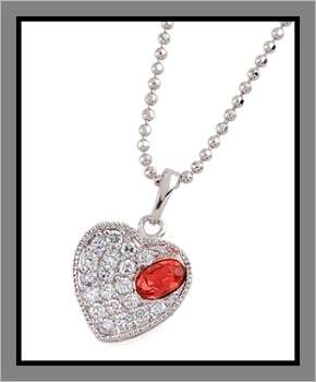 CZ / SILVER HEART PENDANT & CHAIN