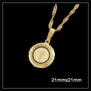 24K GOLD EP CROSS PENDANT & CHAIN