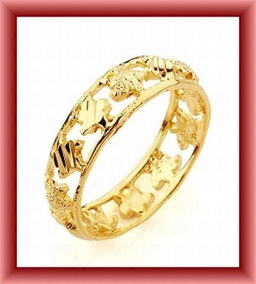 *R1* - 24K GOLD EP WEDDING BAND RING - SIZE 8.5