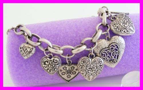 *R1* - TIBETAN SILVER HEART CHARM BRACELET