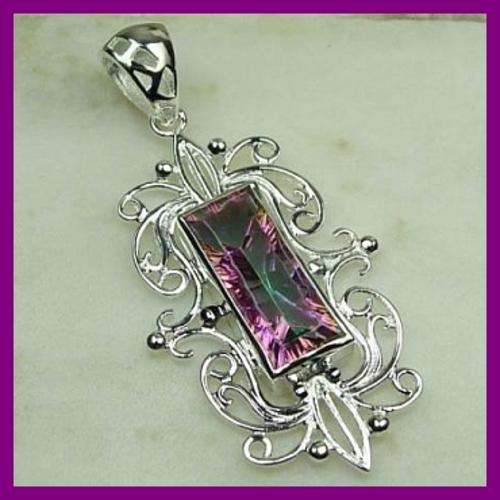 GORGEOUS 925 STERLING SILVER MYSTIC TOPAZ PENDANT