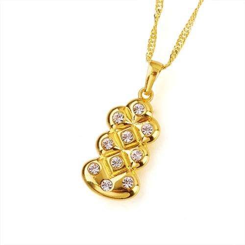 18K GEP CZ PENDANT & CHAIN