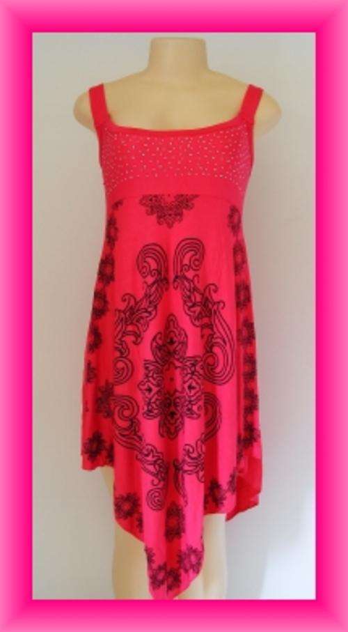 STUNNING PINK CELTIC DESIGN SUNDRESS : FREE SIZE : S-XL