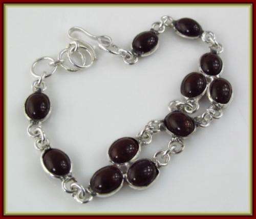 SWEET CHOCOLATE ONYX SILVER BRACELET