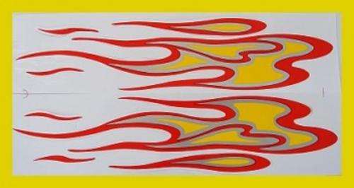CAR OR BIKE DECAL STICKERS - 2 X FLAMES - LEFT AND RIGHT