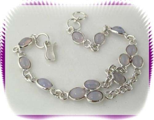 *R99* OPALITE GLASS 925 STERLING SILVER BRACELET