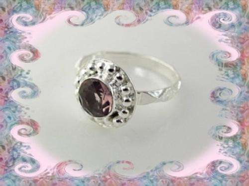 *R1* - FACETED LILAC SPINEL SILVER RING - SIZE : 8