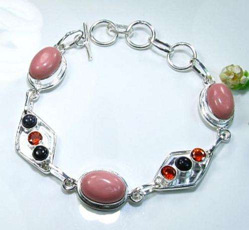 MULTI - GEMSTONE STERLING SILVER BRACELET