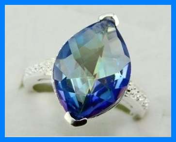 925 SILVER MYSTIC TOPAZ RING - SIZE : 7.25