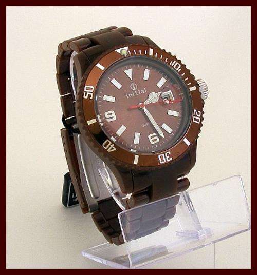 MENS INITIAL BROWN WATCH