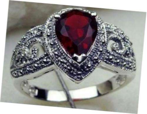 ELEGANT RED KUNZITE 925 STERLING SILVER RING - SIZE : 8.5