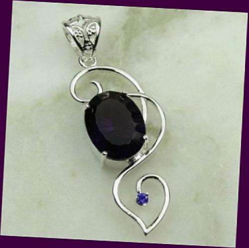 *Free Chain* - LOVELY AMETHYST 925 SILVER PENDANT