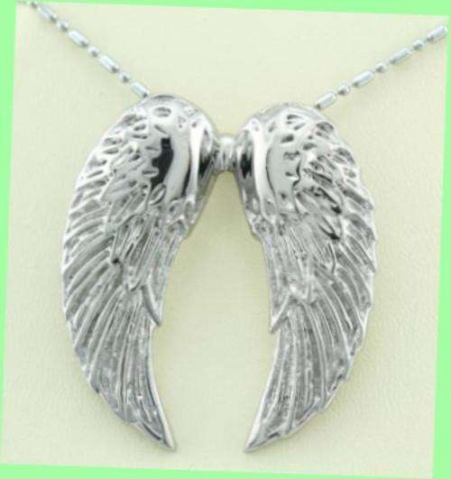 STAINLESS STEEL "WINGS" PENDANT & CHAIN