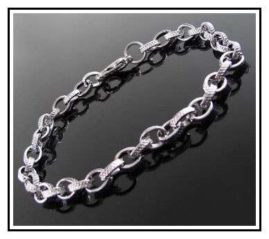 *R1* - SILVER STAINLESS STEEL LINK BRACELET - PERFECT FOR CHARMS