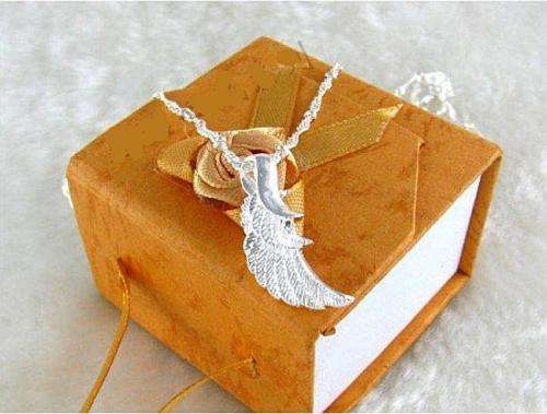 925 STERLING SILVER EP ANGEL WING PENDANT AND CHAIN