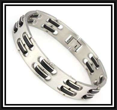 STAINLESS STEEL LINK MENS BRACELET
