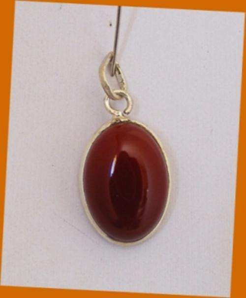 *R1* - SOLID 925 STERLING SILVER RED CARNELIAN PENDANT
