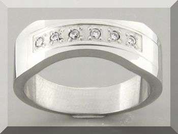 STAINLESS STEEL TOPAZ RING - SIZE : 9