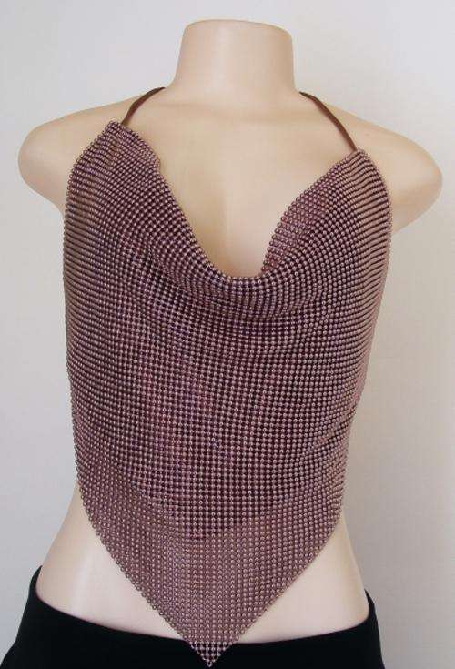 *Sale* - STUNNING BEADED LINED HALTER TOP - IMPORTED