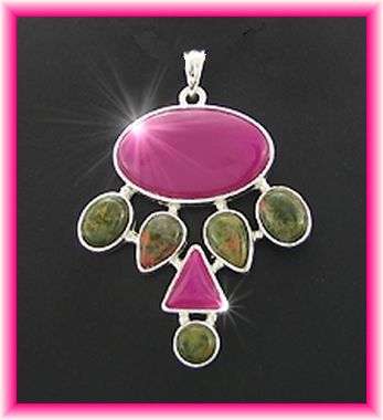 "BIG & BOLD" PINK AGATE 925 SILVER EP PENDANT