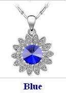 GORGEOUS FLOWER BLUE SWAROVSKI PENDANT & CHAIN