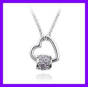 *FEBRUARY FEVER* - PERFECT LOVE SWAROVSKI PENDANT & CHAIN - CHOICE OF 2 COLORS