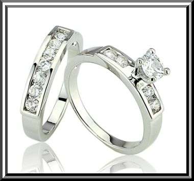 GORGEOUS 18K WGP CLEAR CZ RING SET - SIZE : 8.25