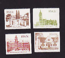 RSA 1982 4th Definitive issue SA Architecture set of 4 Coil stamps