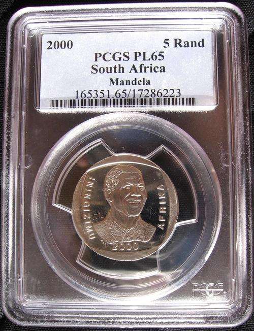 PL65  PROOF LIKE PL 65 PCGS  Graded Nelson Mandela SMILEY R5 2000 Coin