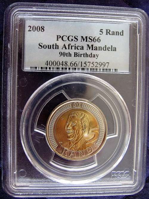 NELSON MANDELA 2008 PCGS GRADED MS 66 - OVERNIGHT SPEED POST SHIPPING