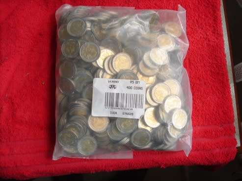 400 Uncerculated Mandela Coins sealed bag - selling loose at R25 each