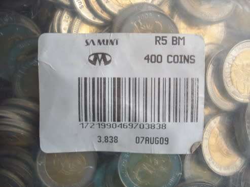 400 Uncerculated Mandela Coins sealed bag - selling loose at R25 each