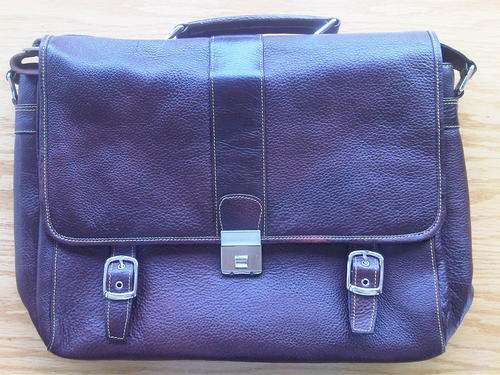 Stunning vintage genuine Indian cow-hide leather laptop bag (Satchel/Messenger bag)