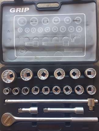 Grip 19 Piece socket set 22mm to 50mm
